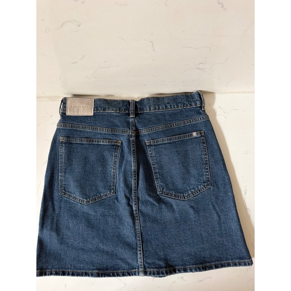 Everlane The Way High Denim Skirt Organic Cotton Blue Mini Skirt 28 High Rise - Picture 4 of 9
